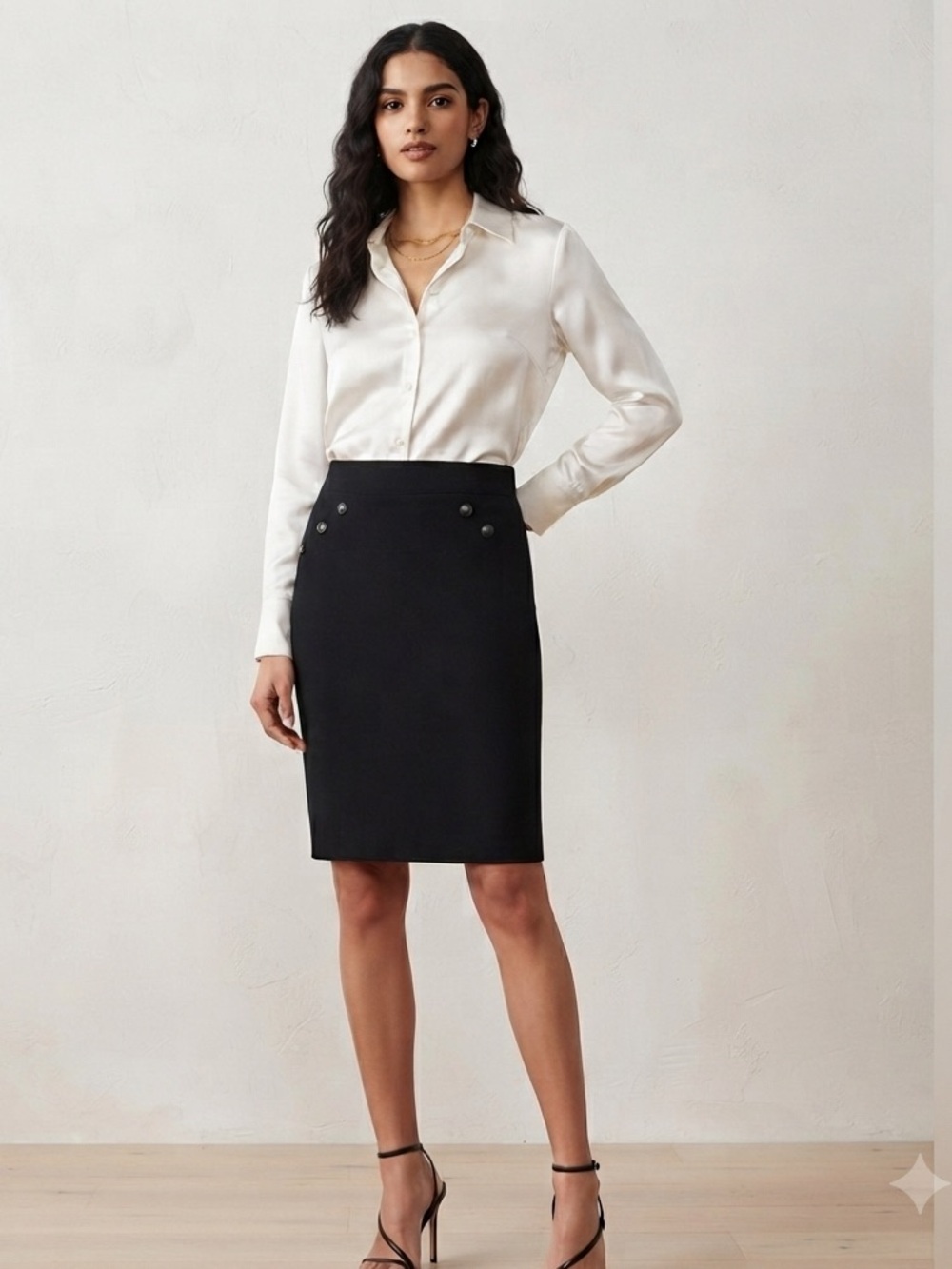 89th & Madison Black Pencil Skirt
